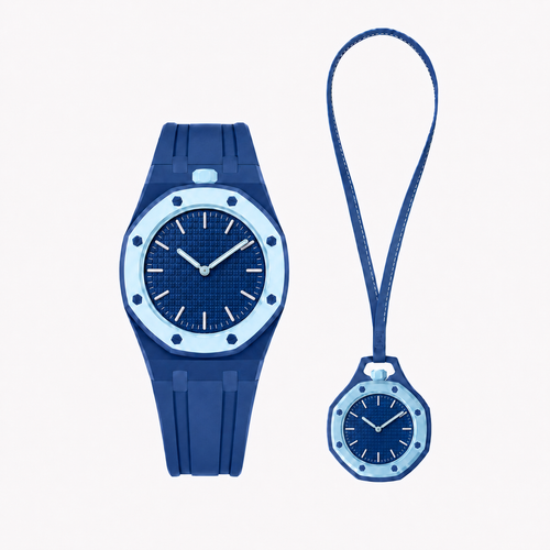 Wistgo Royal Pop 2-en-1 montre et pendentif - Bleu - photo haute définition fidèle au produit