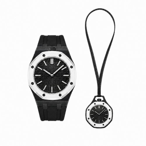 Wistgo Royal Pop 2-en-1 montre et pendentif - Noir - photo haute définition fidèle au produit