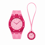 Wistgo Royal Pop 2-en-1 montre et pendentif - Rose - photo haute définition fidèle au produit